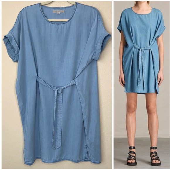 All Saints Dresses & Skirts - All Saints Chambray Sonny Tie Front Denim Dress